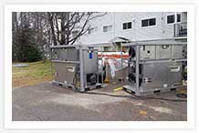 At the start of the project we used four desiccant dehumidifiers.